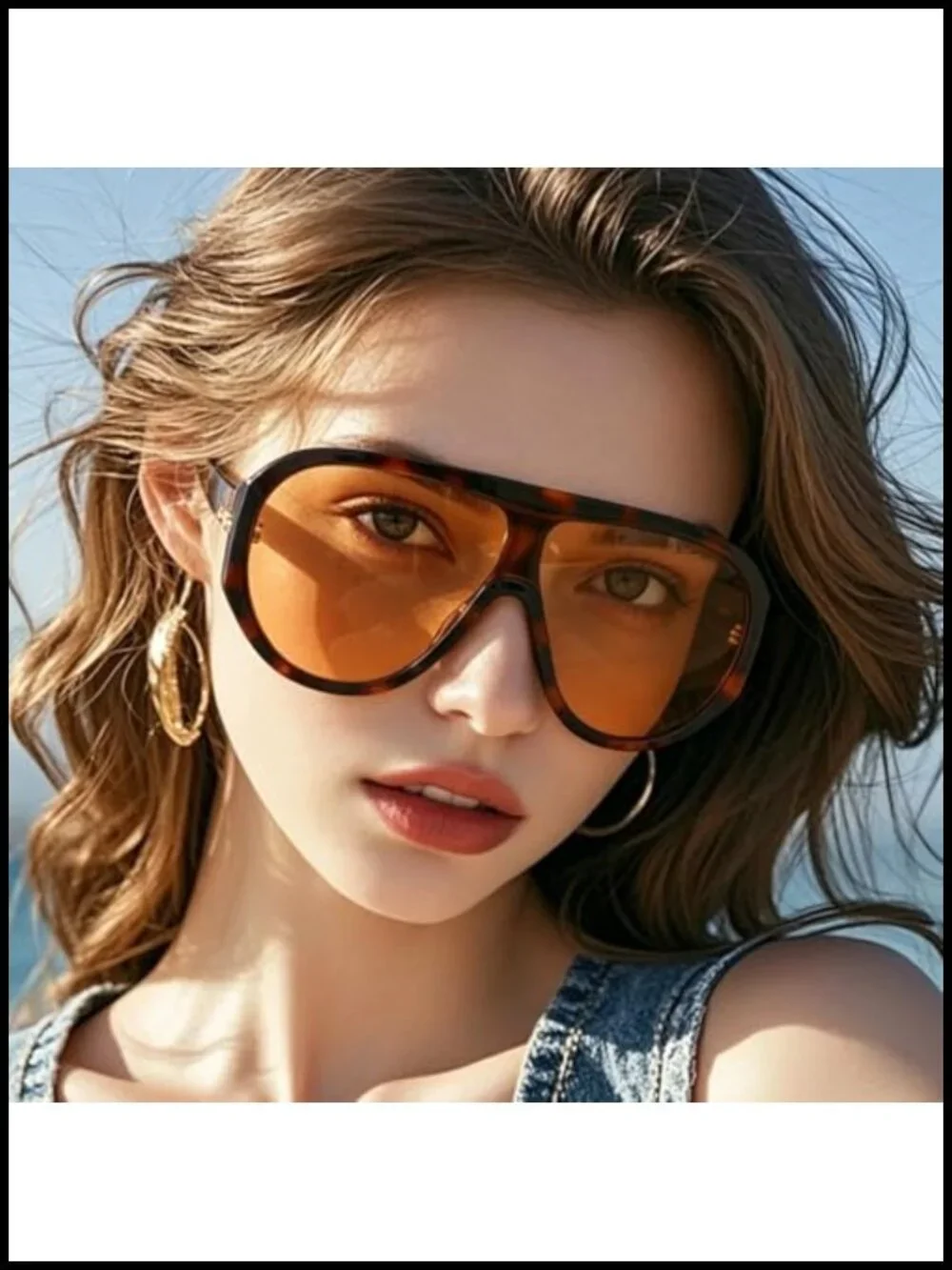 Retro Oversized Pilot Sunglasses Large Big Frame UV400 Protection